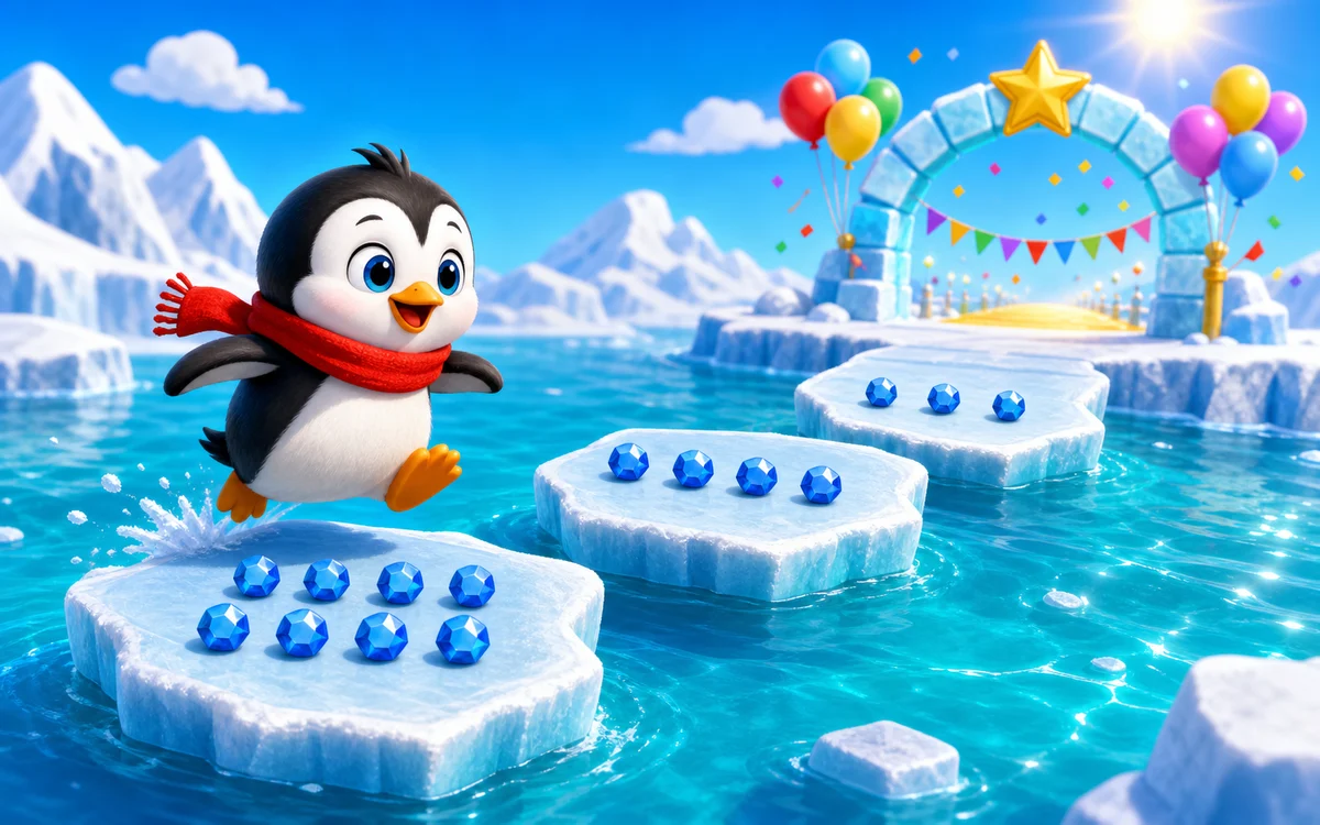PENGUIN ICE MATH gameplay screenshot