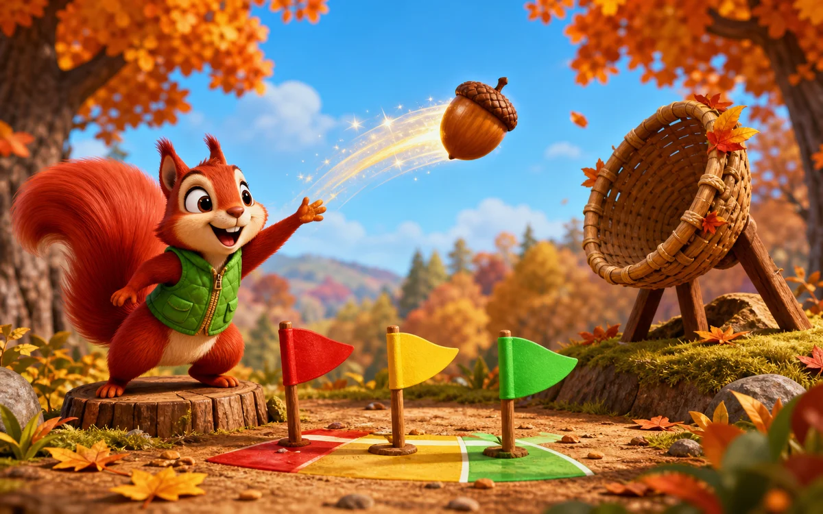 SQUIRREL ACORN TOSS gameplay screenshot